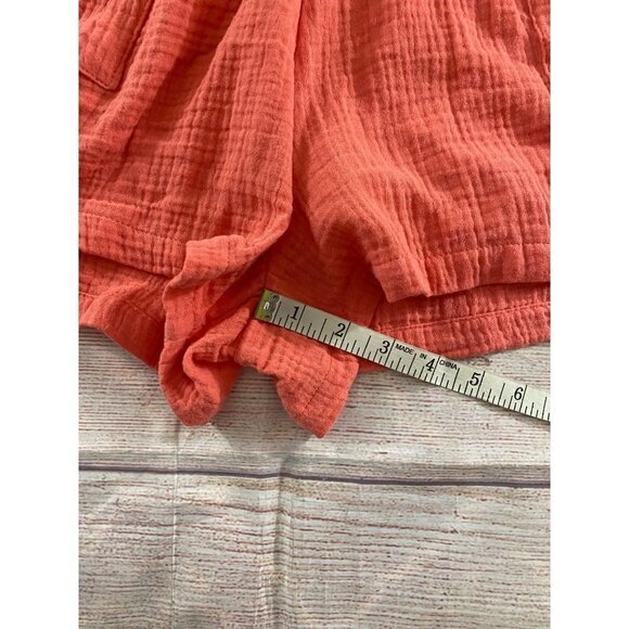 Knox Rose Women's Casual Coral Bohemian Romper - Small - Picture 5 of 13